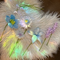 モールフラワー💐水色紫の画像