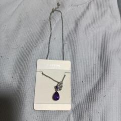 j→→→m17-30/★蝶と雫 紫水晶アメジスト ダイヤモンドプラチナ仕上925シルバーネックレス誕生日プレゼント旅行連休冬ギフト国内発送の画像