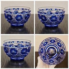 薩摩切子 酒器 ブルー 赤 島津 グラス 茶碗 冷茶碗 切子の画像
