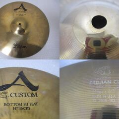G∝172 シンバル Zildjian A.Custom HiHats 14/36cm ペア ジルジャン ハイハット検：ドラム 打楽器の画像