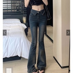 GRL フレアデニムパンツ Lの画像