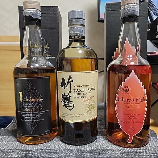 【売約予定済】国産ウイスキー三本