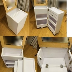 ※2月末まで※ ドレッサー　キャスター付　メイク代　コスメワゴンの画像