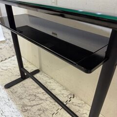 21832 ガラス天板 収納板付デスク 幅120㎝ あずま工芸 ◇大阪市内・東