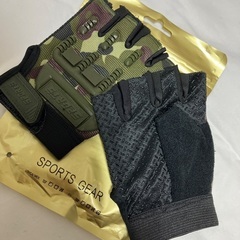 新品未使用　スポーツギア　迷彩フィンガーレスグローブの画像