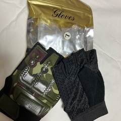 新品未使用　スポーツギア　迷彩フィンガーレスグローブの画像
