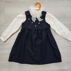 アートレターのジャケット付きネイビードレス＋Mezzo pianoのフリルシャツの画像