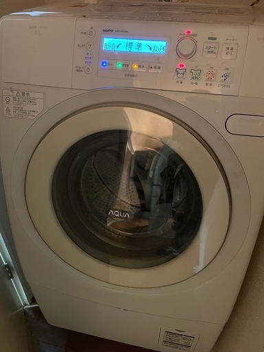 【成約済】☆Panasonic☆ドラム式洗濯機☆エアウォッシュ☆洗濯9キロ☆乾燥6キロ☆サンヨー☆AQUA2008モデル☆AWD-AQ3000（左開き）