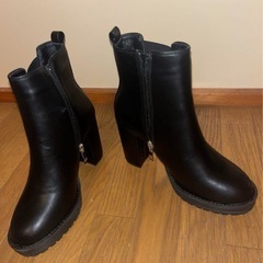 サイドゴアブーツ　黒　24の画像