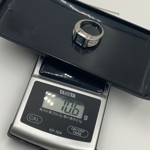 K18WG ダイヤモンドリング　リバーシブル　1ct 約14号　10.6g プリンセスカット