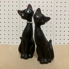 昭和レトロ猫の置物/アンティーク／黒猫カップル／美品／希少品