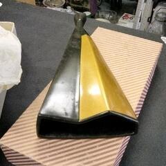 0129-007 掛け花入　おめでたい扇の形　金×黒　末広の画像