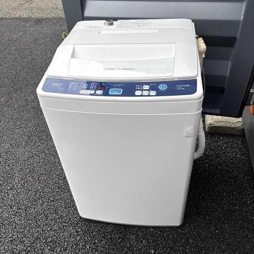 【中古】洗濯機　AQUA 7kg AQW-H71W 大容量 動作品