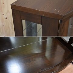 【ヤ取終了6/21】≪zyt1849ジ≫ ファニテリアマキ ガラスキャビネット コレクション ノアール 幅77cm ガラスケース/カップボード/鏡 幅約80 中古家具/宮城県仙台市 70111-09 の画像