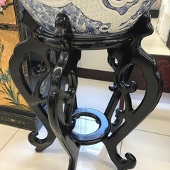 龍の大陶器　大型壺　台セットの画像
