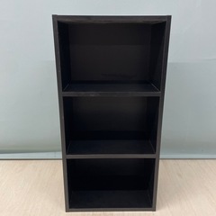 カラーボックス　黒　3段ボックス