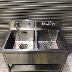 【ゆ.ec】北海道旭川市直接取引歓迎 maruzen 二槽シンクブリームシリーズ BS2-096 マルゼン 業務用 シンク ステンレス 流し台 現状品の画像