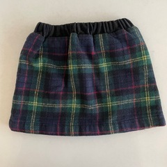 petit mainチェックのフリーススカート100の画像