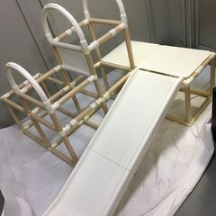 A3260　 野中製作所 CATCH Me! おりたたみロングスロープジム EX ナチュラル 　ジャングルジム すべり台の画像