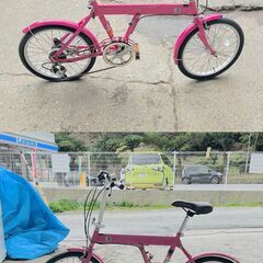 【❗️✨コンパクトサイズ✨❗️】カインズホーム製🌟 20インチ自転車 🌟ピンク色 🌟 通学・通勤・普段使いに❗️の画像