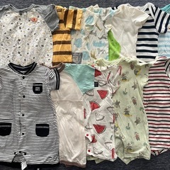 38点セット+ガーゼ　ベビー　男の子 　カバーオール　ロンパース　肌着　ガーゼ　50〜70㎝ 　の画像