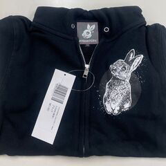 選べる7色!組み合わせ自由!うさぎ柄パーカー(子供:10～150 大人S～LL)の画像