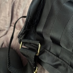 黒のストライプリュックの画像