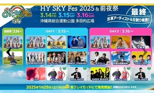 2025年 HYスカイフェス　　16日日曜日駐車券