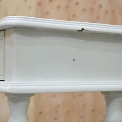 【東7/6】≪zyt1852ジ限≫ アンティーク調 コンソールテーブル 幅90cm 奥行30cm ホワイト/白系 サイドテーブル/カントリー/クラシカル/中古家具/宮城県仙台市 70109-12の画像