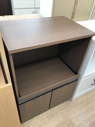 ★ジモティ割あり★  レンジ台 ブラウン H89×W60×D40 クリーニング済み KJ7992