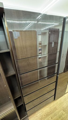 ★ジモティ割あり★  収納棚 ダークブラウン H180×W75×D53 クリーニング済み KJ7994