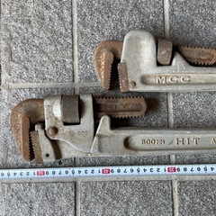 パイプレンチ　２本　中古品の画像