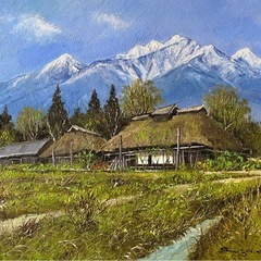 　尾身周三　「八ヶ岳の春」油彩画6号