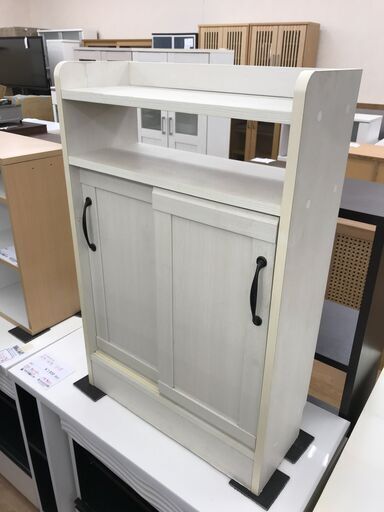 ★ジモティ割あり★  キャビネット ホワイト H86×W57×D22 クリーニング済み KJ8000