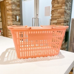 買い物かご サーモンピンク