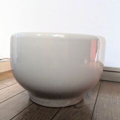 インテリア陶器鉢 サークル型 【オフホワイト】 底穴あり 