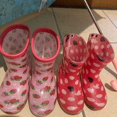 園児女の子用 かさ、長靴2足セットの画像