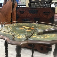 キッチンワゴン　イタリア製　アンティーク　花柄の画像