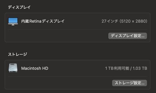 iMac（Retina 5K,27インチ,2019）1.03B/8GB〈MRQY2J/A〉⑥