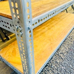 《売約済》 パシフィックファニチャーサービス　PFS P.F.S. アメリカ　LYON リオン社　slotted angle shelf  スロテッド　アングル　シェルフ　America インダストリアル　industrial 検　ＬＹＯＮ　オープンシェルフ　OSB 4tire steel の画像