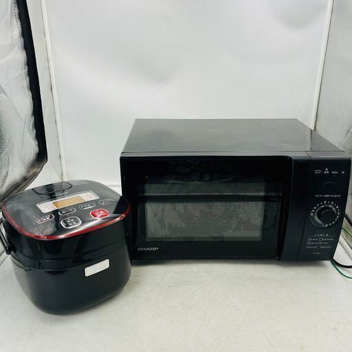 【❗️✨人気家電セット✨❗️】電子レンジ SHARP RE-TM18-B \u0026 炊飯器 KS-K500-R 省エネ設計 コンパクトサイズ❗️