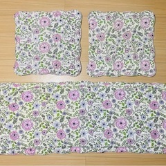 　お肌に優しい　綿100%　チェアクッション　ロング付き　3枚セット