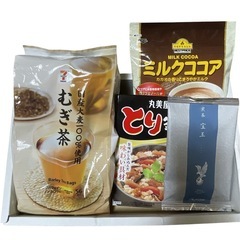 お譲り先決定！！麦茶・ココア・煎茶・鶏五目ごはんの素食品4点セッ...