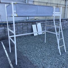 ★ IKEA ロフトベッド VITVAL 90x200cm シングル マットレス デスクキット付(ネジなし） ベッド