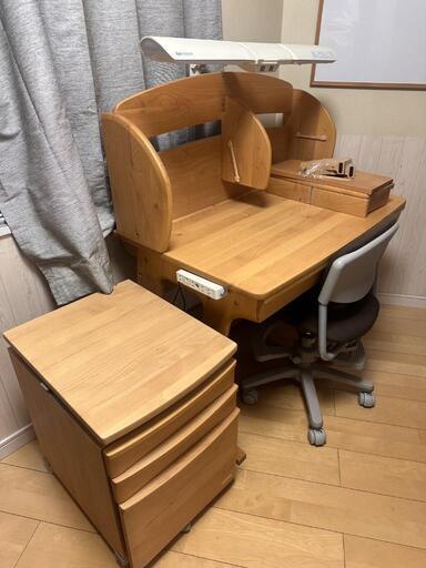 学習机と椅子のセット　コイズミ　イトーキ　天然木
