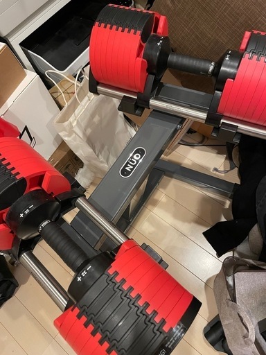 フレックスベル 可変式ダンベル 赤 2kg刻み スタンド付き