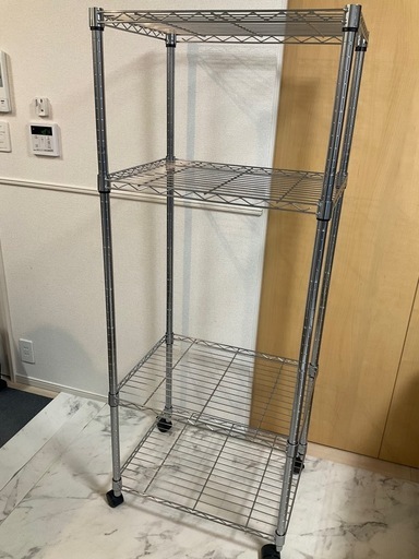 取引中1/29写真掲載しました。スチールラック4段 約幅60cm×奥行45cm×高さ155cm