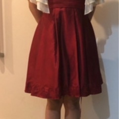 ドレス 赤 ボレロ付き  