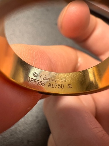 Cartier Au750 スクリューリング 59 ，珍しいの♡SNOE刻印有り Cartier Au750 スクリューリング 59 ，珍しいの♡SNOE刻印有り