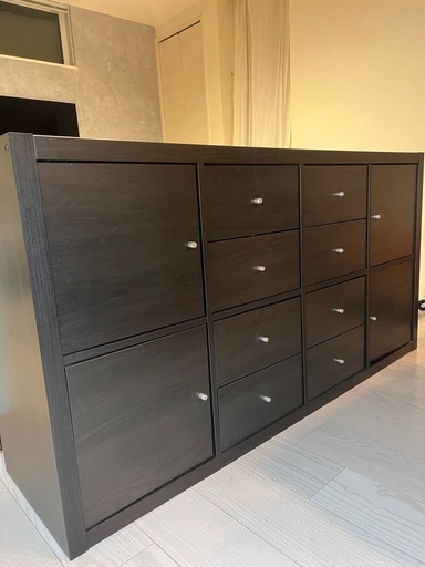 IKEA KALLAX カラックス　ブラックブラウン　引き出しなど全て込みで　